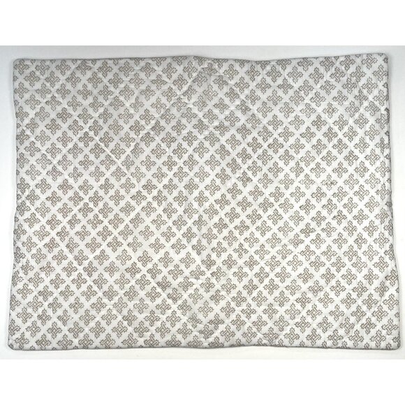 Single (1) CAROL & FRANK 20"x26" Standard Cotton PILLOW SHAM Beige/White Geo NEW - Picture 1 of 4